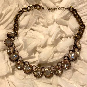 Steampunk necklace, light pink.  Femme tough!